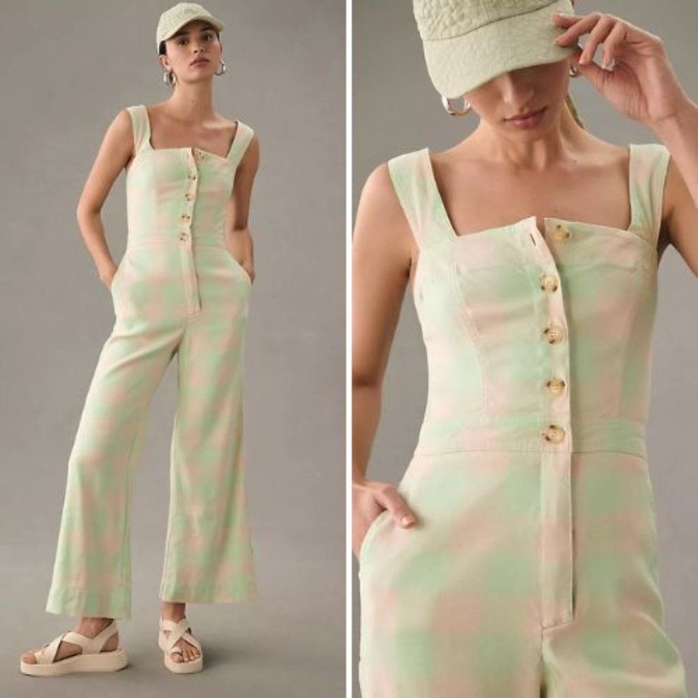 NWT Anthropologie The Portside Button-Front Jumpsuit by Maeve | 14 Tall